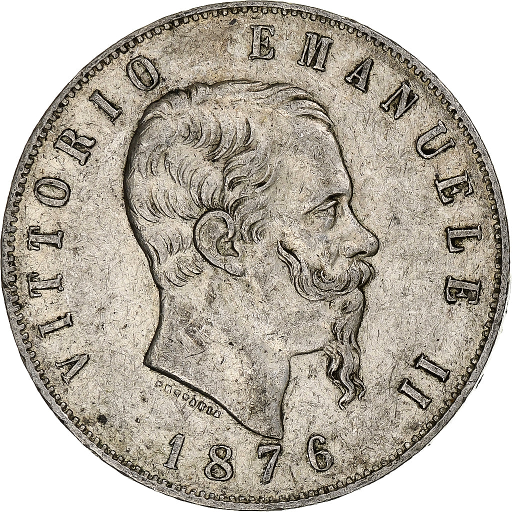 Italie, Vittorio Emanuele II, 5 Lire, 1876, Rome, Argent, TB+, KM:8.4