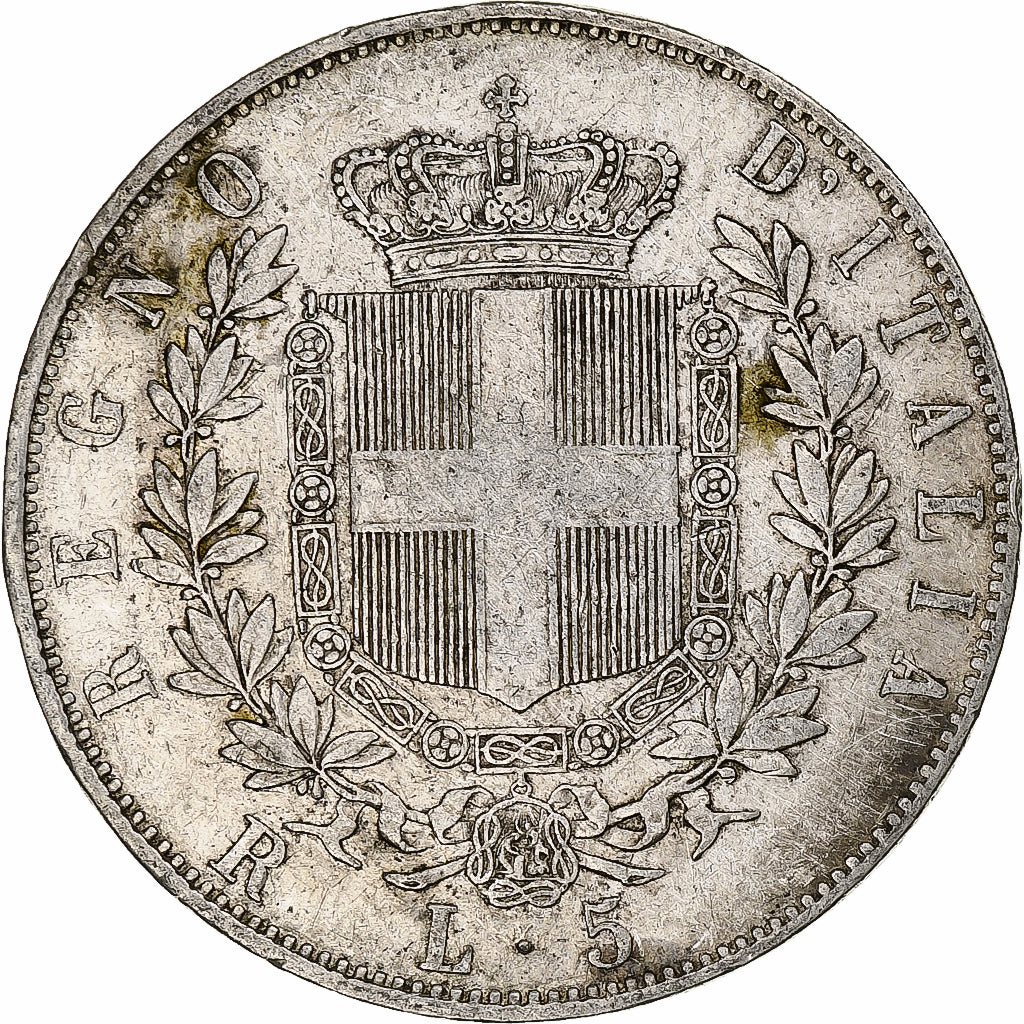 Italien, Vittorio Emanuele II, 5 Lire, 1876, Rome, Silber, S+, KM:8.4