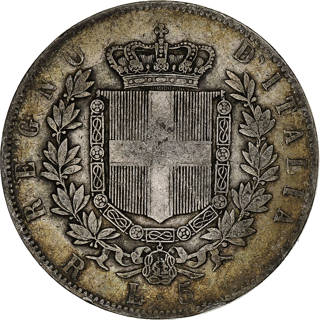 Italy, Vittorio Emanuele II, 5 Lire, 1877, Rome, Silver, VF(20-25), KM:8.4