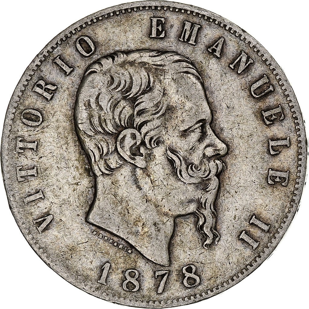 Italy, Vittorio Emanuele II, 5 Lire, 1878, Rome, Silver, VF(20-25), KM:8.4