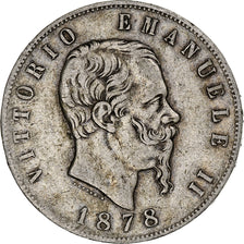 Italy, Vittorio Emanuele II, 5 Lire, 1878, Rome, Silver, VF(20-25), KM:8.4