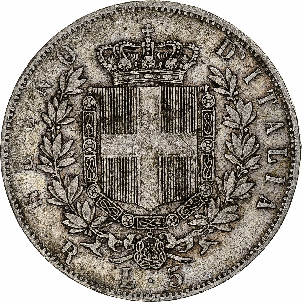 Italy, Vittorio Emanuele II, 5 Lire, 1878, Rome, Silver, VF(20-25), KM:8.4