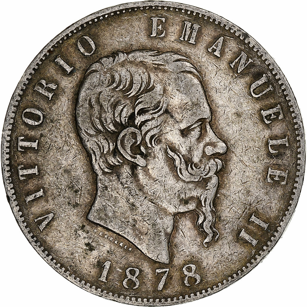 Italy, Vittorio Emanuele II, 5 Lire, 1878, Rome, Silver, VF(20-25), KM:8.4