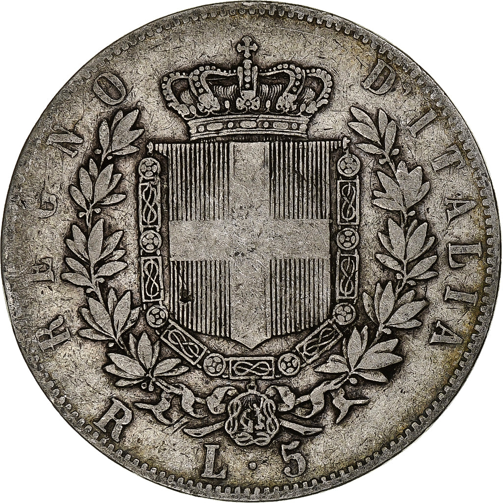Italy, Vittorio Emanuele II, 5 Lire, 1878, Rome, Silver, VF(20-25), KM:8.4