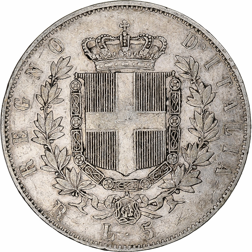 Italie, Vittorio Emanuele II, 5 Lire, 1878, Rome, Argent, TB+, KM:8.4