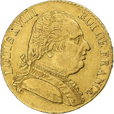 France, Louis XVIII, 20 Francs, 1815, London, Gold, EF(40-45), Gadoury:1027, Le