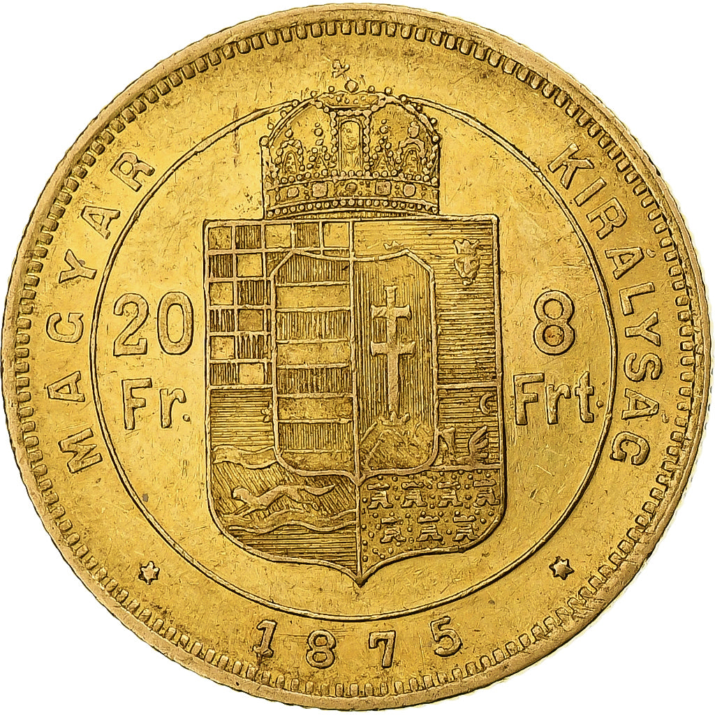 Hongrie, Franz Joseph I, 8 Forint 20 Francs, 1875, Or, SUP, KM:455.1