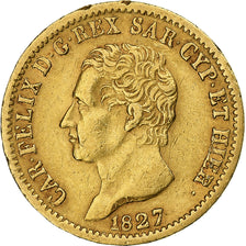 STATI ITALIANI, SARDINIA, Carlo Felice, 20 Lire, 1827, Torino, Oro, BB, KM:118.1