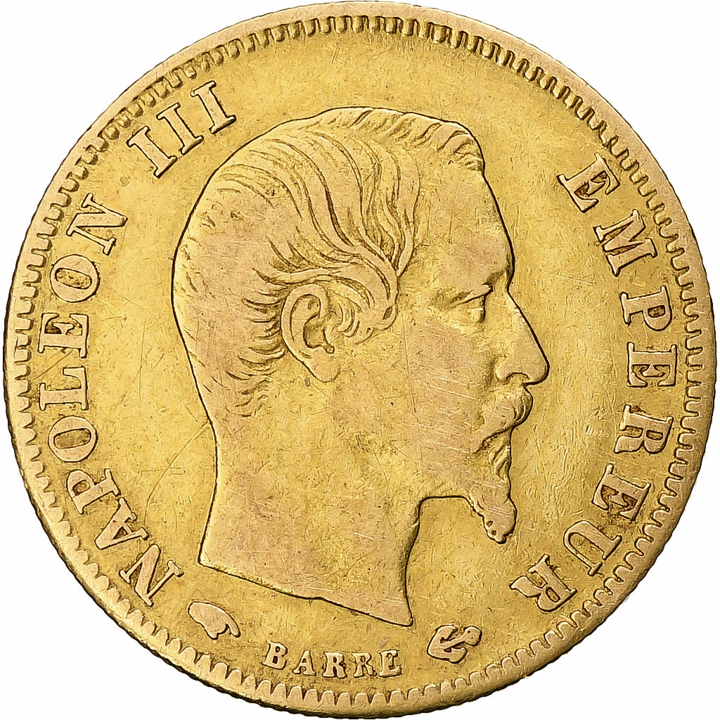 Francia, Napoleon III, 5 Francs, 1859, Paris, Oro, BB, Gadoury:1001, KM:787.1