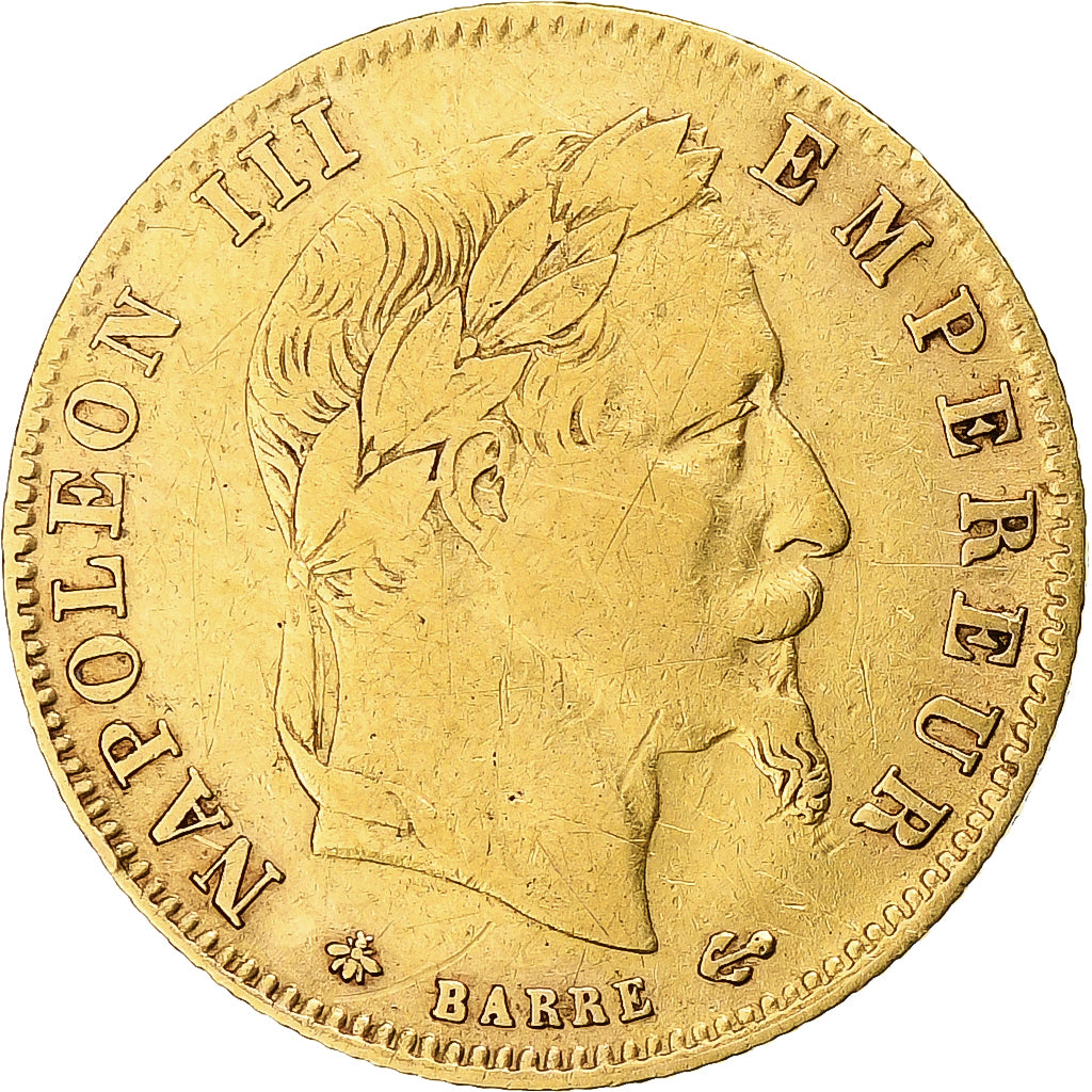 França, Napoleon III, 5 Francs, 1862, Paris, Dourado, VF(30-35), Gadoury:1002