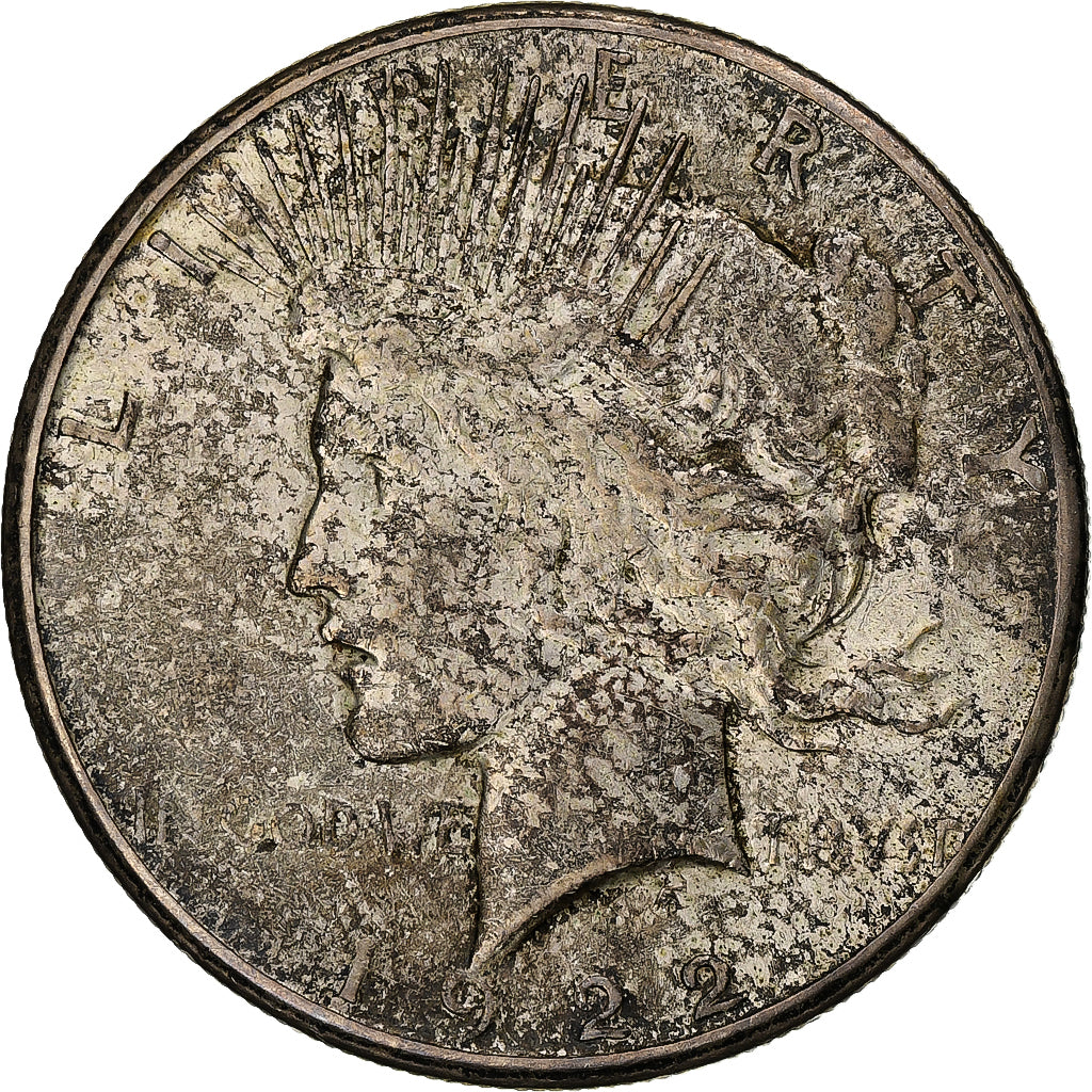 United States, Dollar, Peace Dollar, 1922, San Francisco, Silver, AU(50-53)