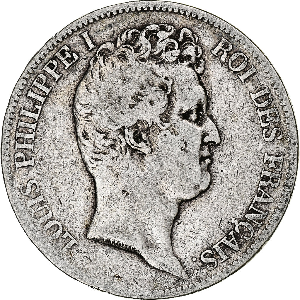 France, 5 Francs, Louis-Philippe, 1830, Nantes, Silver, VF(20-25), Gadoury:676