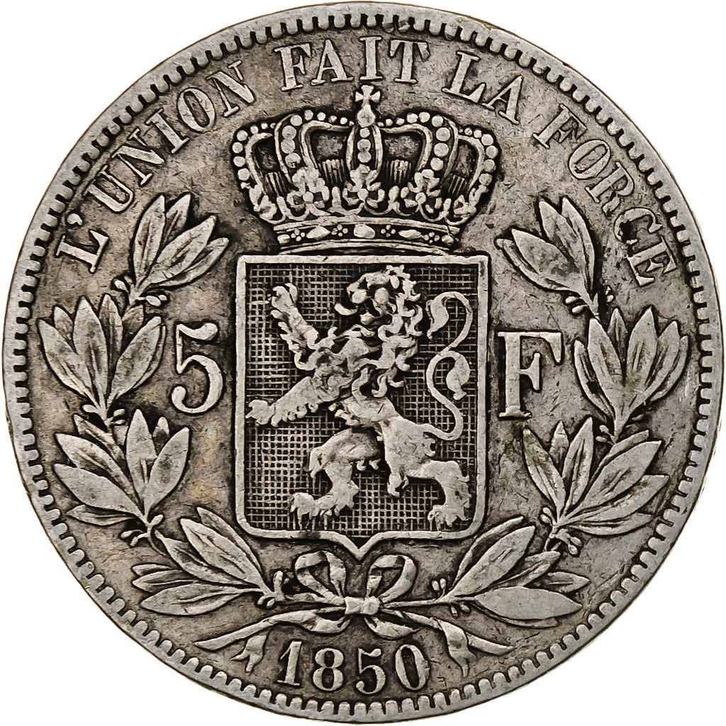 Belgium, Leopold I, 5 Francs, 5 Frank, 1850, Silver, VF(30-35), KM:17