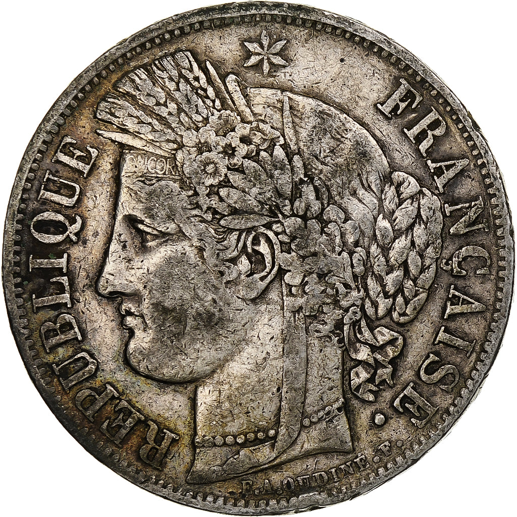 Frankrijk, 5 Francs, Cérès, 1849, Paris, Zilver, FR+, Gadoury:719, KM:761.1