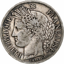 França, 5 Francs, Cérès, 1849, Paris, Prata, VF(30-35), Gadoury:719, KM:761.1