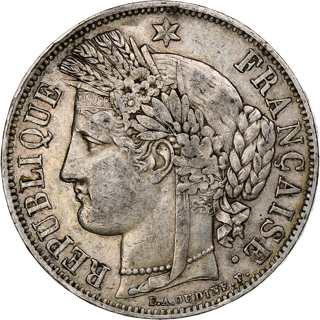 France, 5 Francs, Cérès, 1850, Paris, Silver, EF(40-45), Gadoury:719, KM:761.1