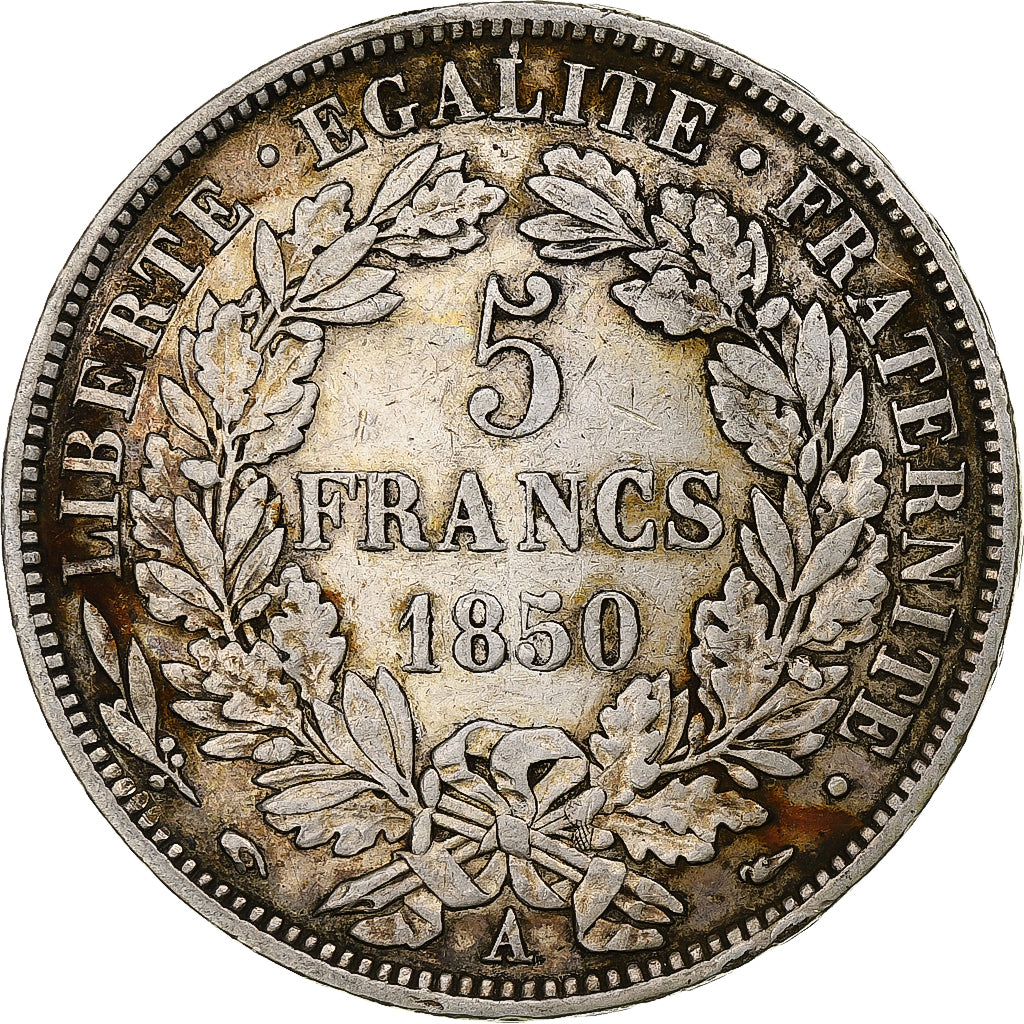 Francia, 5 Francs, Cérès, 1850, Paris, Argento, BB+, Gadoury:719, KM:761.1
