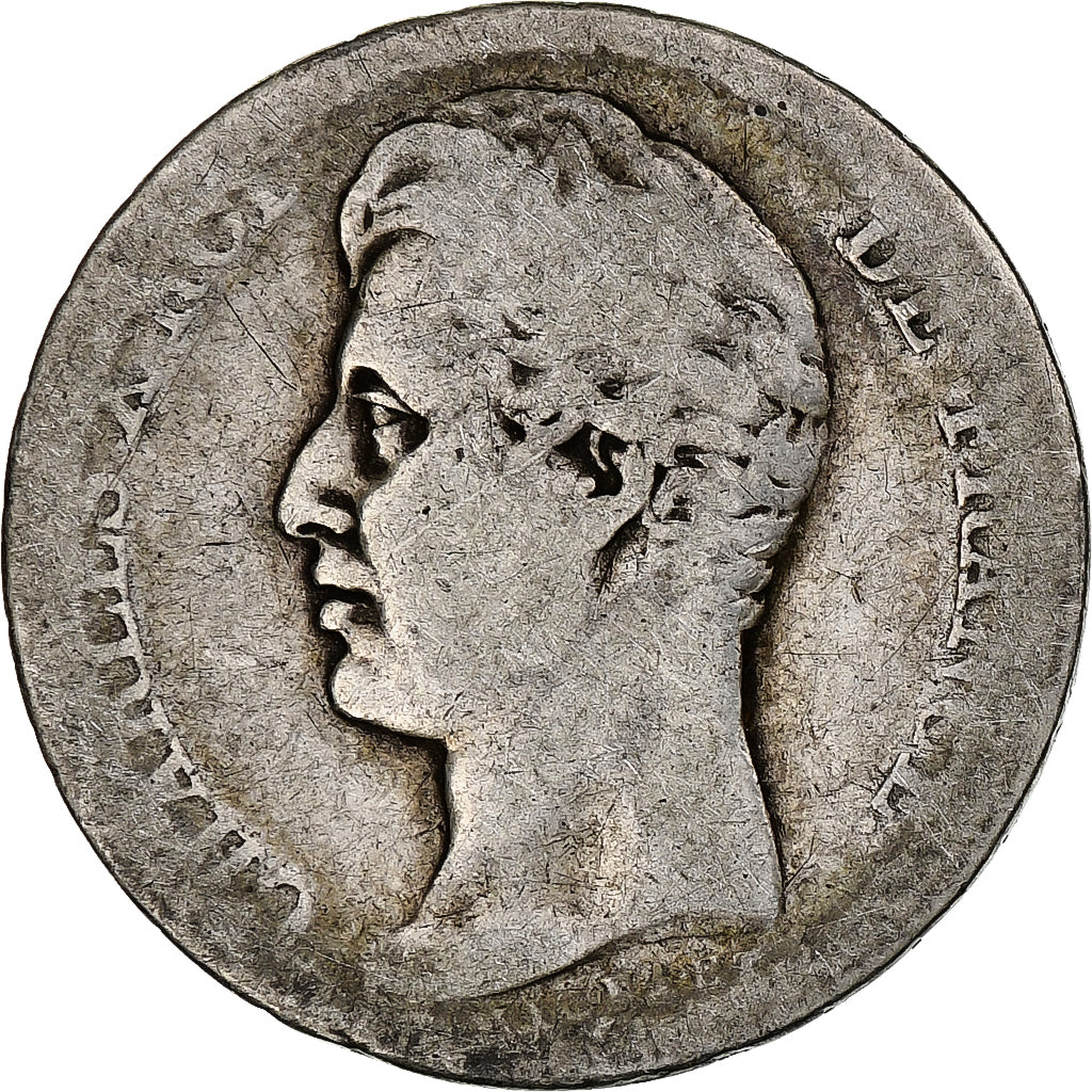 France, Franc, Charles X, 1828, Lyon, Silver, F(12-15), KM:724.4