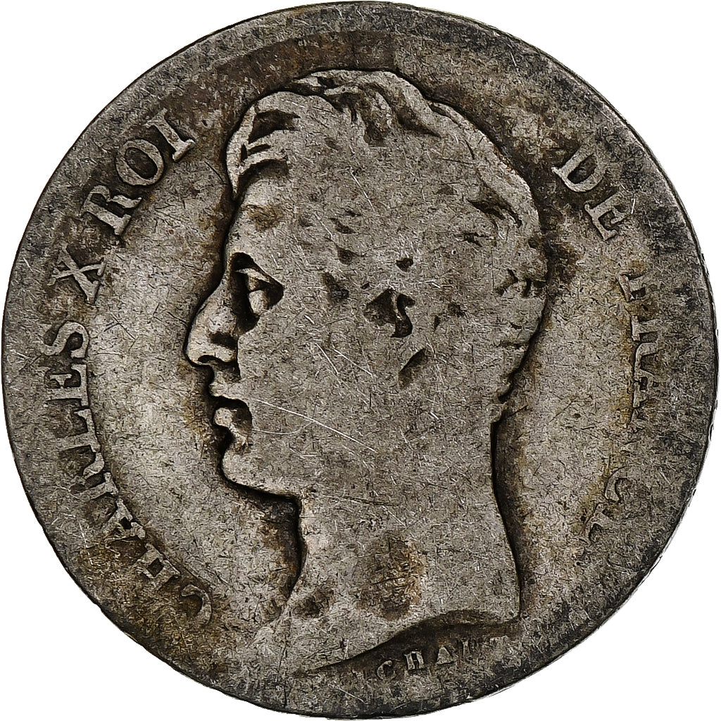 Frankreich, Franc, Charles X, 1827, Lille, Silber, SGE+, Gadoury:450, KM:724.13