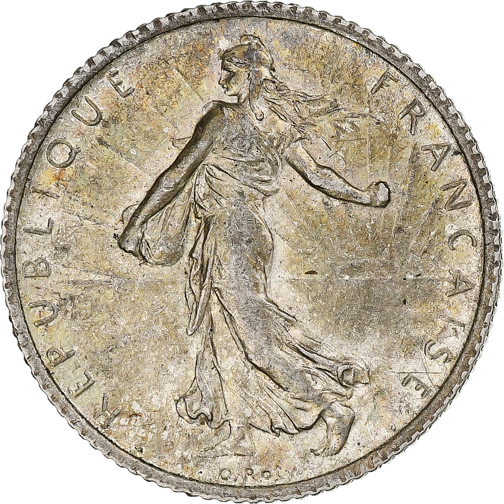 Francia, Franc, Semeuse, 1907, Paris, Argento, BB+, Gadoury:467, KM:844.1