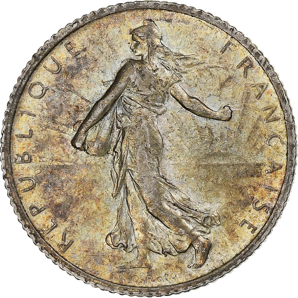 França, Franc, Semeuse, 1909, Paris, Prata, AU(50-53), Gadoury:467, KM:844.1