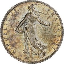 França, Franc, Semeuse, 1909, Paris, Prata, AU(50-53), Gadoury:467, KM:844.1