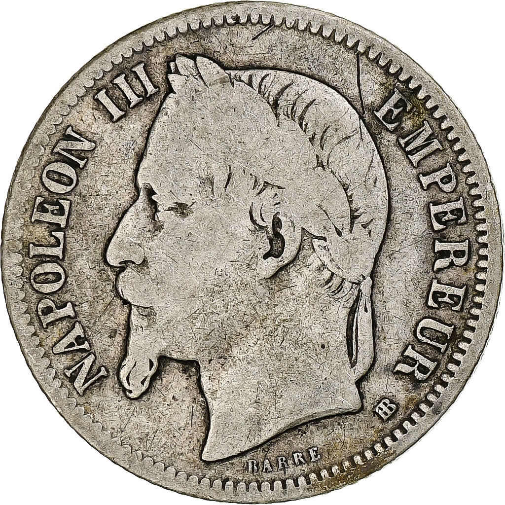 França, Franc, Napoléon III, 1868, Strasbourg, Prata, VF(20-25), Gadoury:463