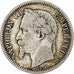 Francia, Napoleon III, Franc, 1866, Strasbourg, Plata, BC+, Gadoury:463