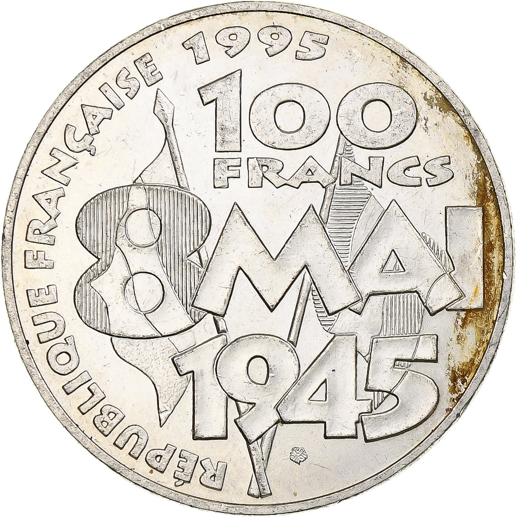 France, 100 Francs, 8 mai 1945, 1995, Argent, TTB+, Gadoury:952, KM:1116.1