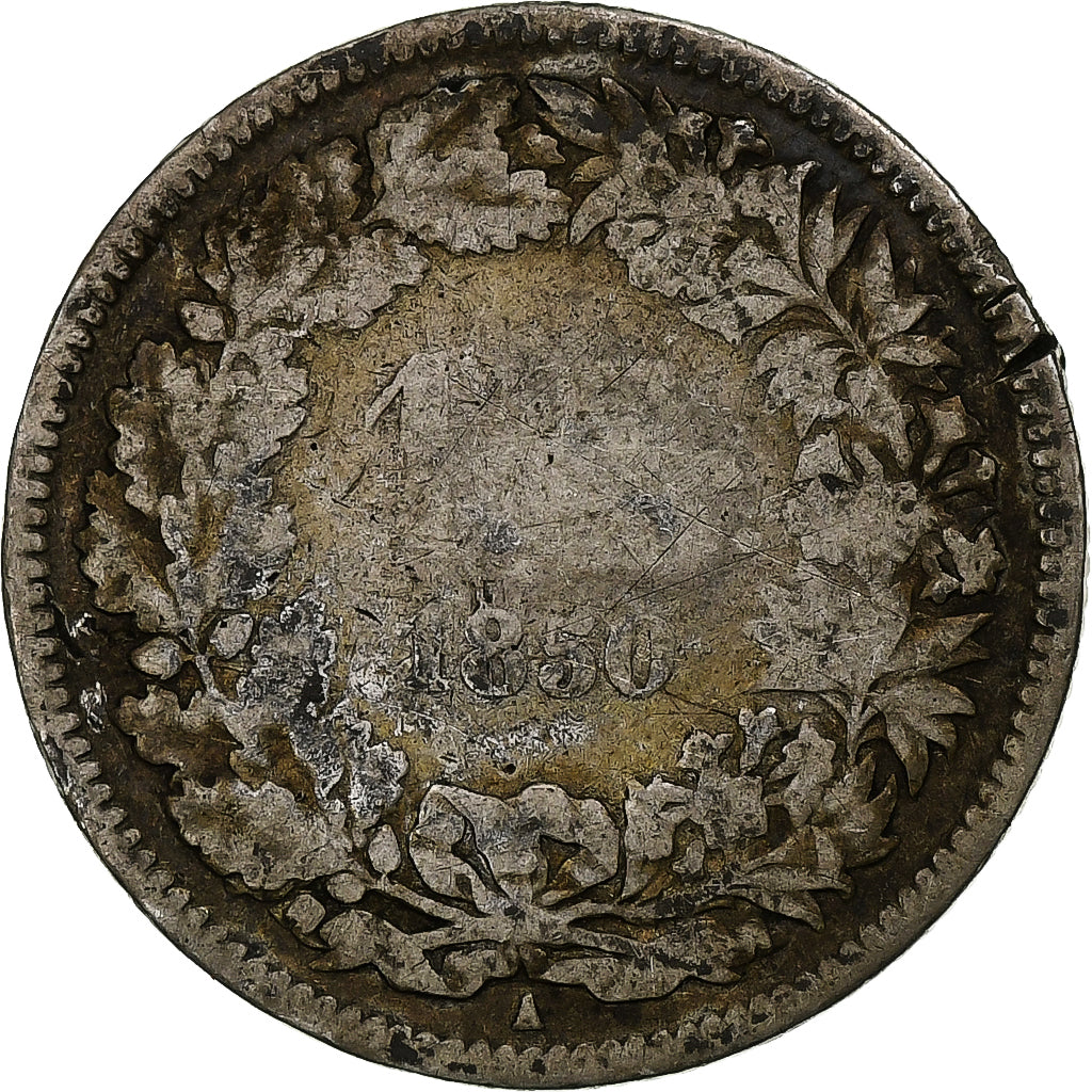 Switzerland, Franc, 1850, Paris, Silver, F(12-15), KM:9