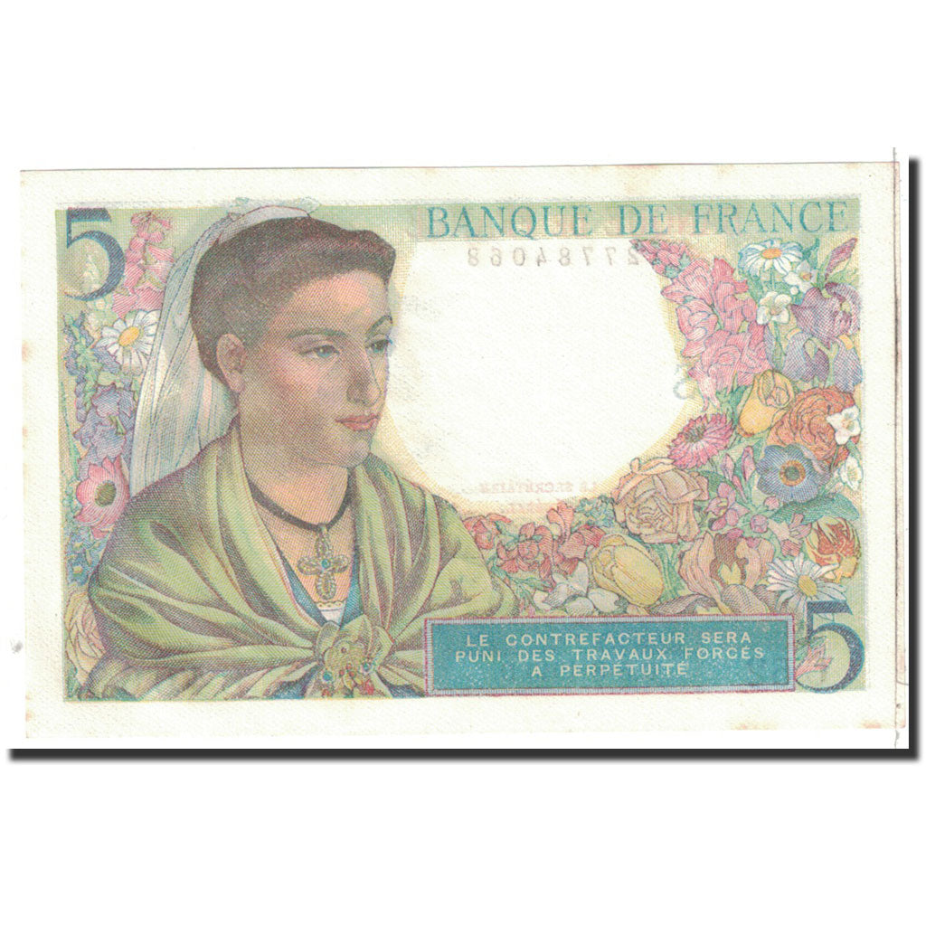 Banknote, France, 5 Francs, 1943, 1943-08-05, UNC(64), Fayette:5.3, KM:98a