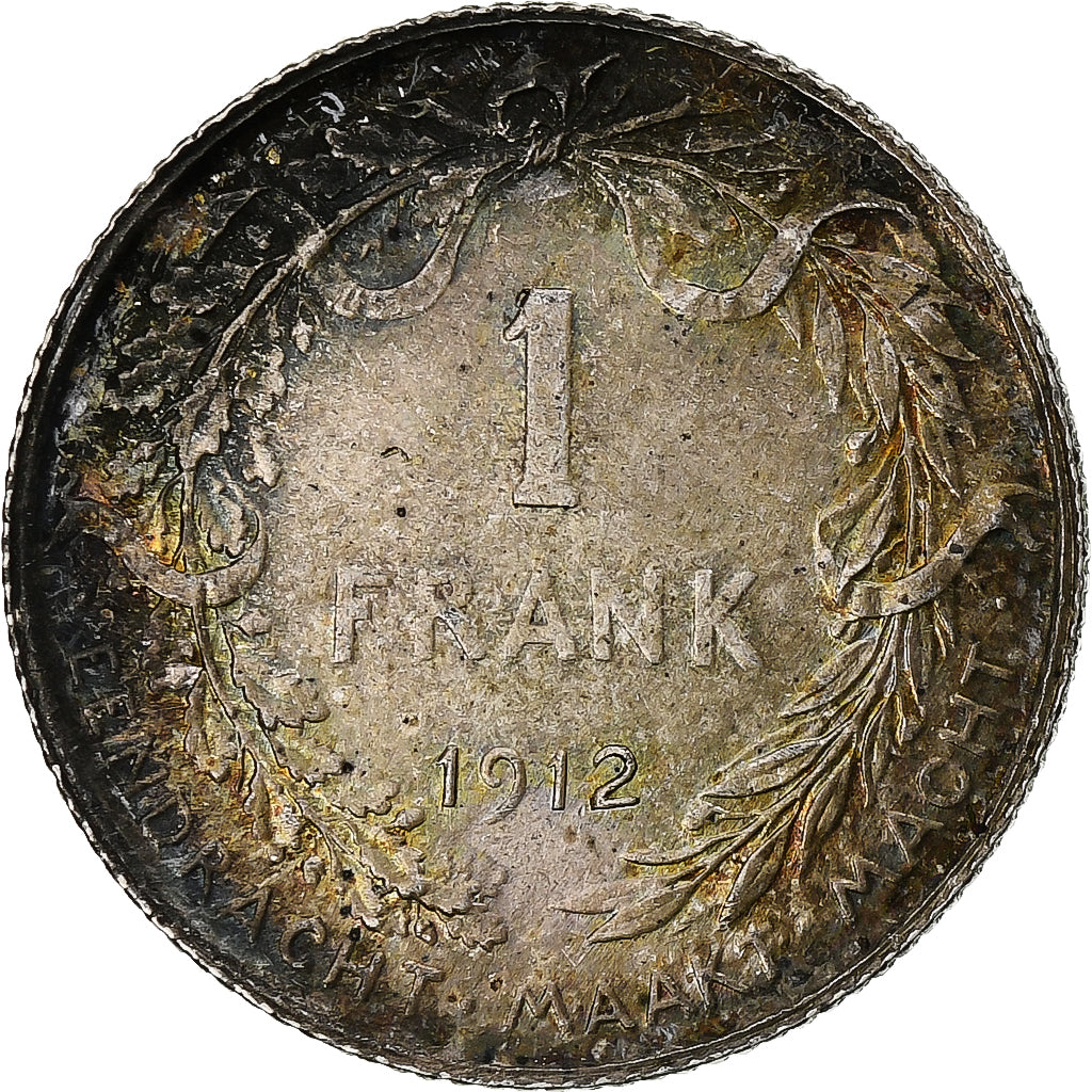 Bélgica, Franc, 1912, Prata, MS(63), KM:73.1