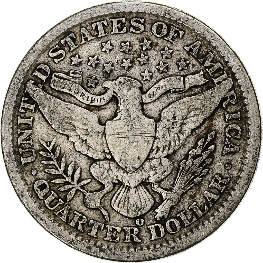 Estados Unidos, Quarter, Barber Quarter, 1907, New Orleans, Plata, BC+, KM:114