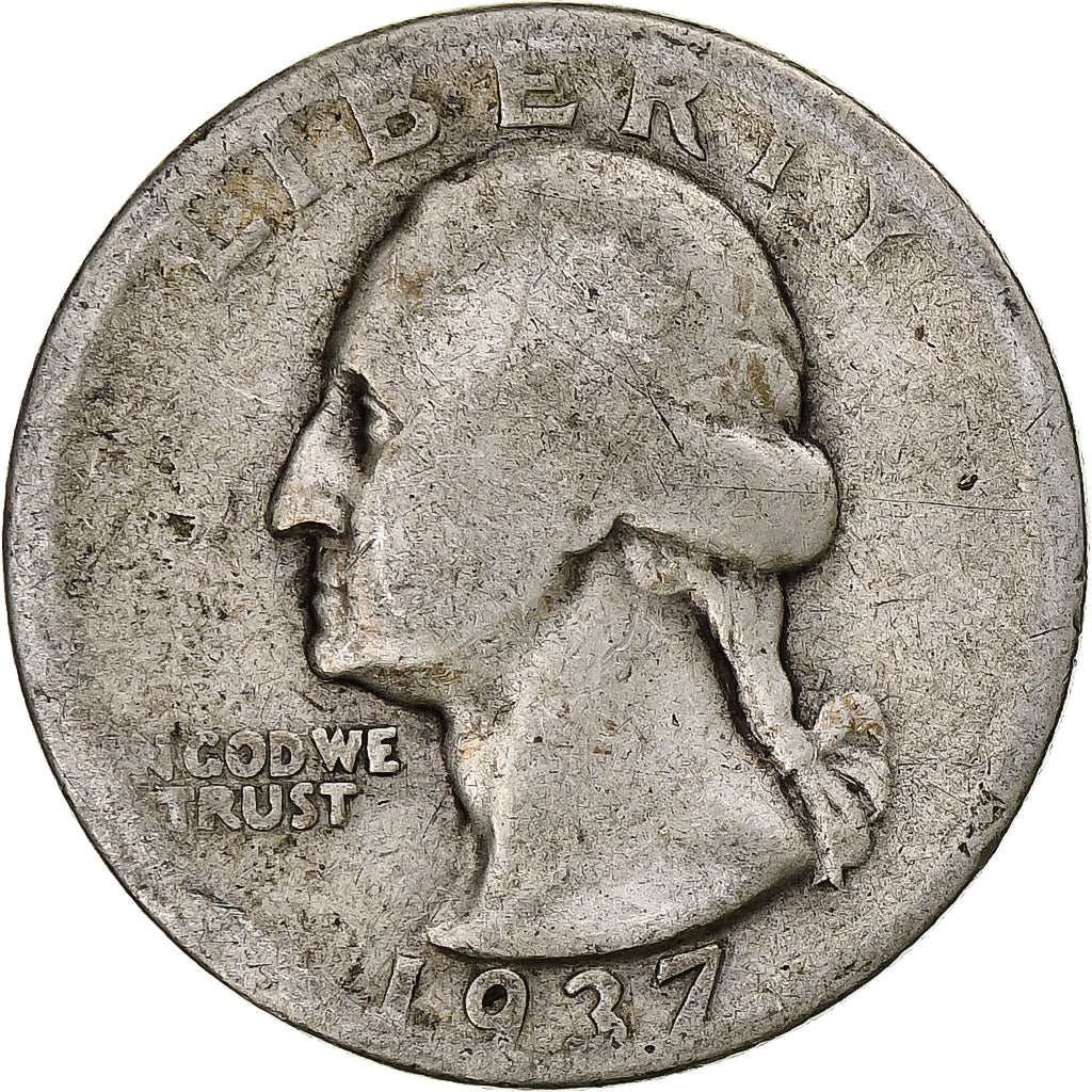 United States, Quarter, Washington Quarter, 1937, Denver, Silver, F(12-15)