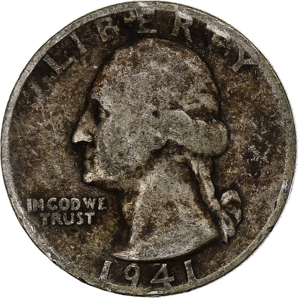 Estados Unidos, Quarter, Washington Quarter, 1941, Philadelphia, Plata, BC