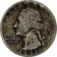 United States, Quarter, Washington Quarter, 1941, Philadelphia, Silver