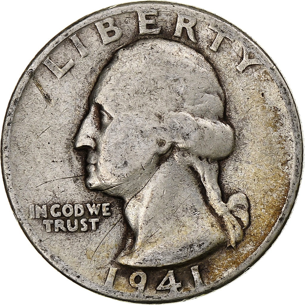 United States, Quarter, Washington Quarter, 1941, Philadelphia, Silver