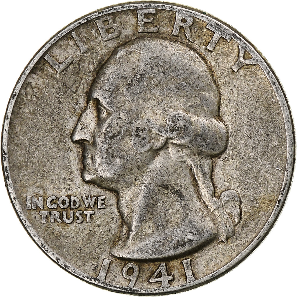 United States, Quarter, Washington Quarter, 1941, Philadelphia, Silver