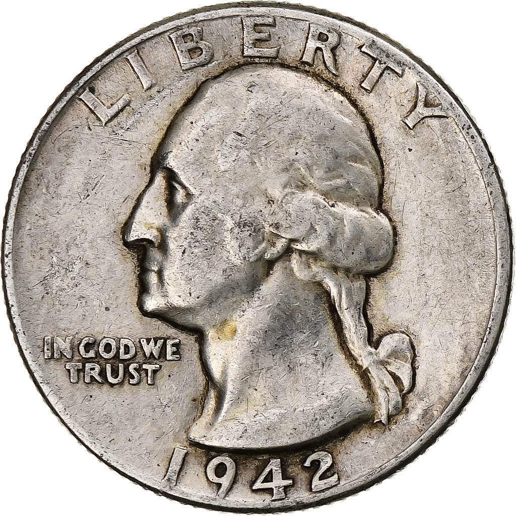 United States, Quarter, Washington Quarter, 1942, Philadelphia, Silver