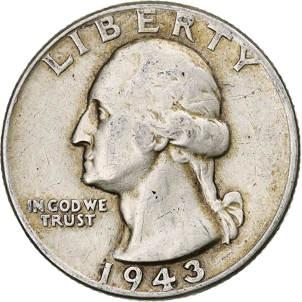 USA, Quarter, Washington Quarter, 1943, Philadelphia, Srebro, VF(20-25), KM:164