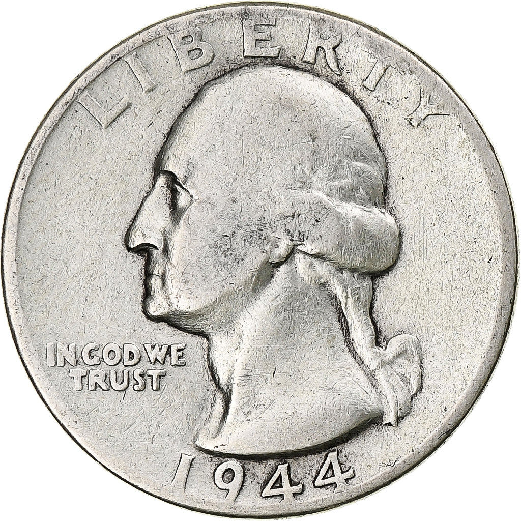 United States, Quarter, Washington Quarter, 1944, Philadelphia, Silver