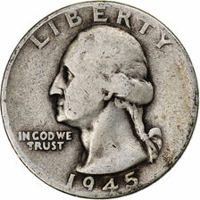 United States, Quarter, Washington Quarter, 1945, Philadelphia, Silver