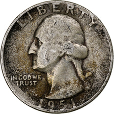 United States, Quarter, Washington Quarter, 1951, Denver, Silver, VF(20-25)