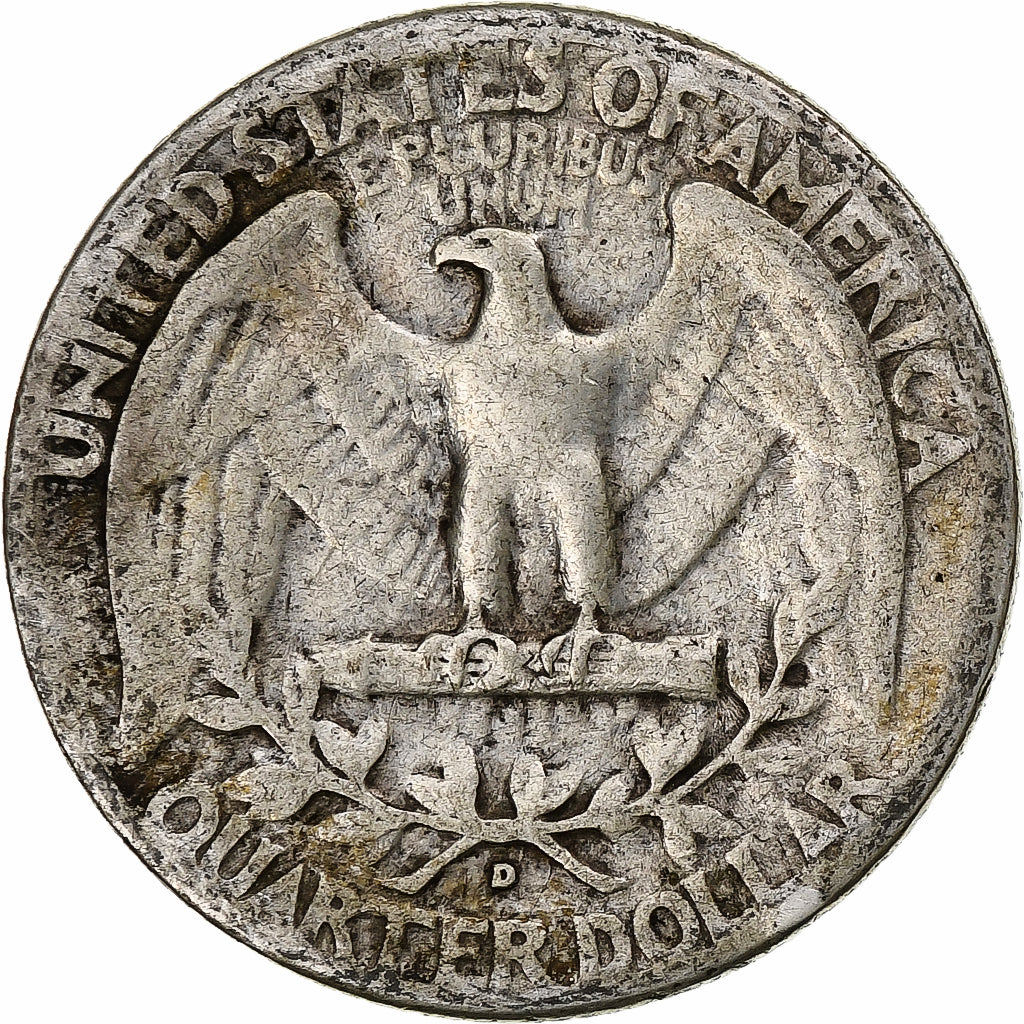 Estados Unidos, Quarter, Washington Quarter, 1951, Denver, Plata, BC+, KM:164