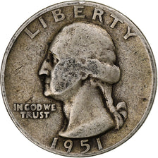 United States, Quarter, Washington Quarter, 1951, San Francisco, Silver