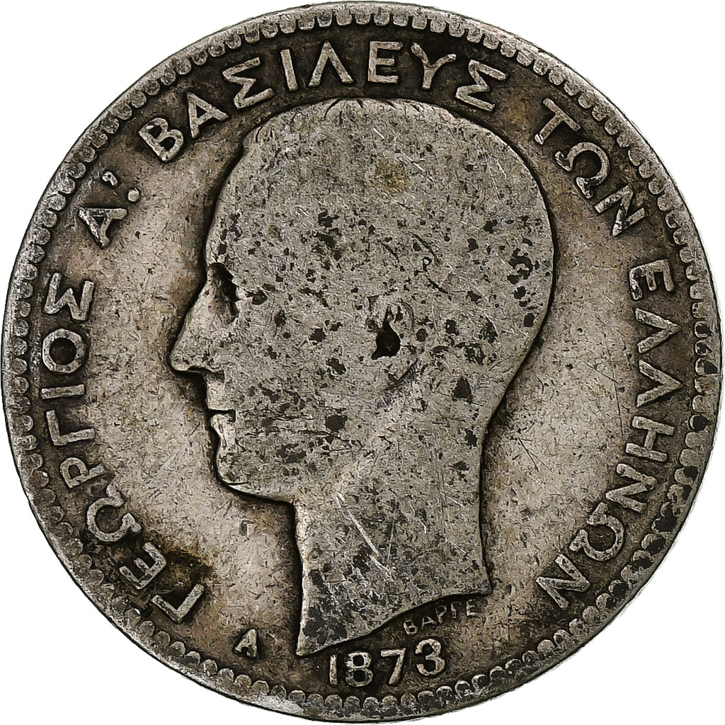 Greece, George I, Drachma, 1873, Paris, Silver, F(12-15), KM:38