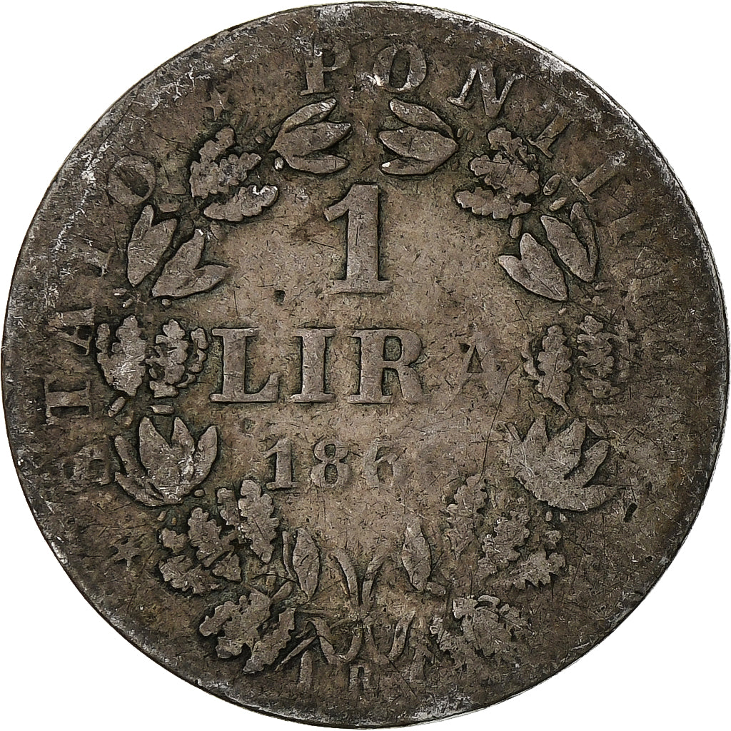 Vatican, Pius IX, Lira, 1866, Rome, Silver, F(12-15), KM:1377.2
