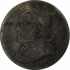 Estados italianos, PAPAL STATES, Pius IX, Lira, 1867, Rome, Plata, BC, KM:1378