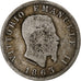 Włochy, Vittorio Emanuele II, Lira, 1863, Milan, Srebro, F(12-15), KM:5a.1
