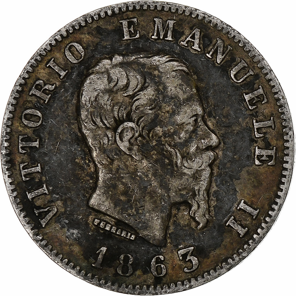 Italie, Vittorio Emanuele II, Lira, 1863, Milan, Argent, TB, KM:5a.1